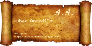 Auber András névjegykártya
